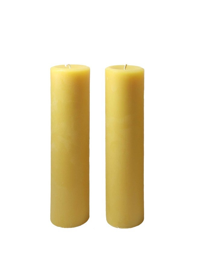 Candlestock 100% USA Beeswax Pillar Candle - Handmade in Woodstock, NY - Natural with 100% Cotton Wick - Long-Burning & Dripless 3x9 (2 Candles) - Image 1